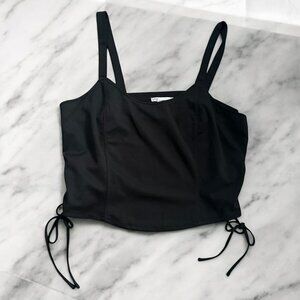 LOVE TO BE LOVED Black Gathered Side Crop Tank Top Size 3X NEW NWT